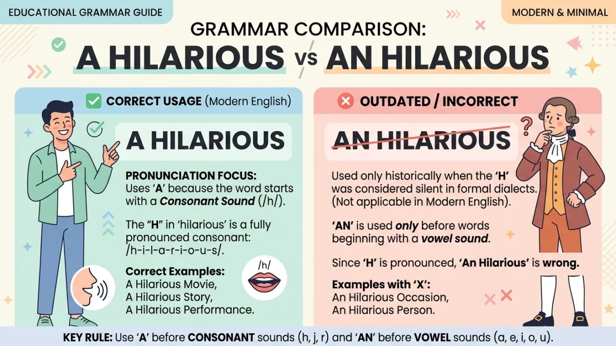an hilarious or a hilarious