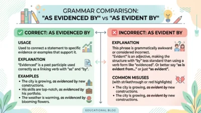 as evidenced by or as evident by