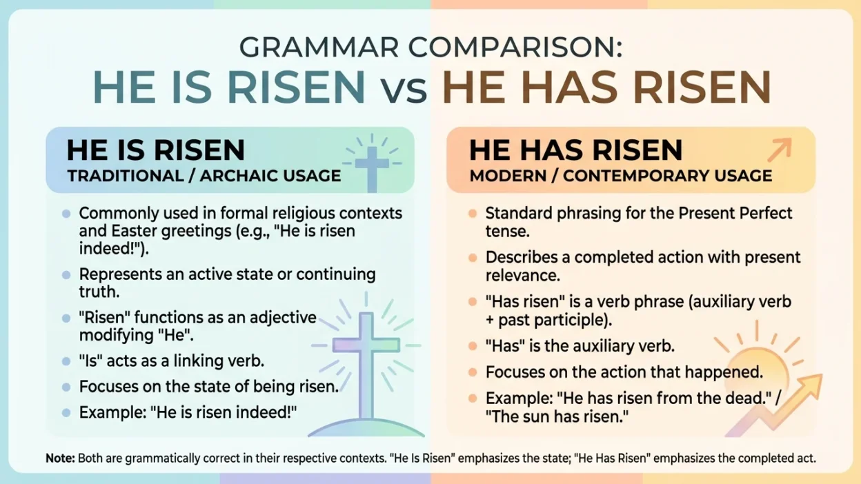 he is risen or he has risen