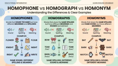 homophone vs homograph vs homonym