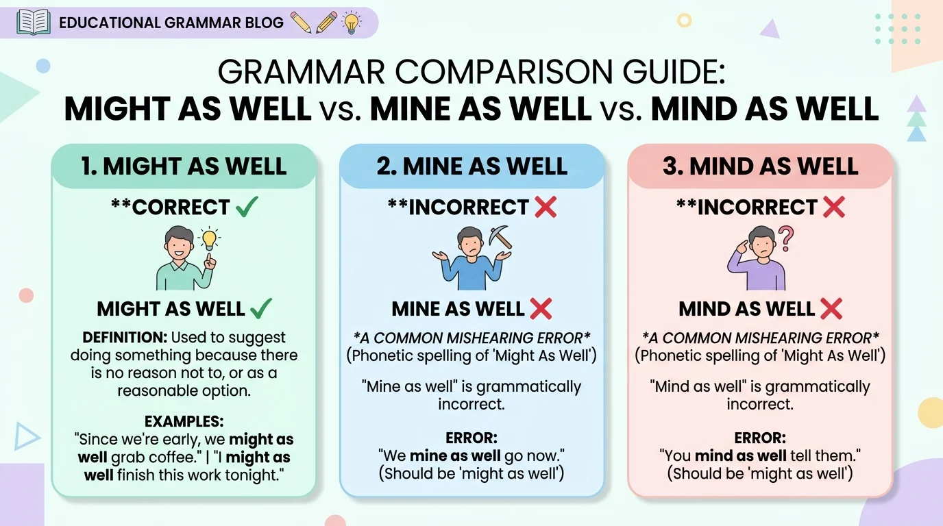 Mine as Well or Might as Well or Mind as Well: Which Is Correct?