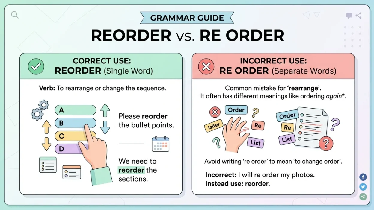reorder or re order