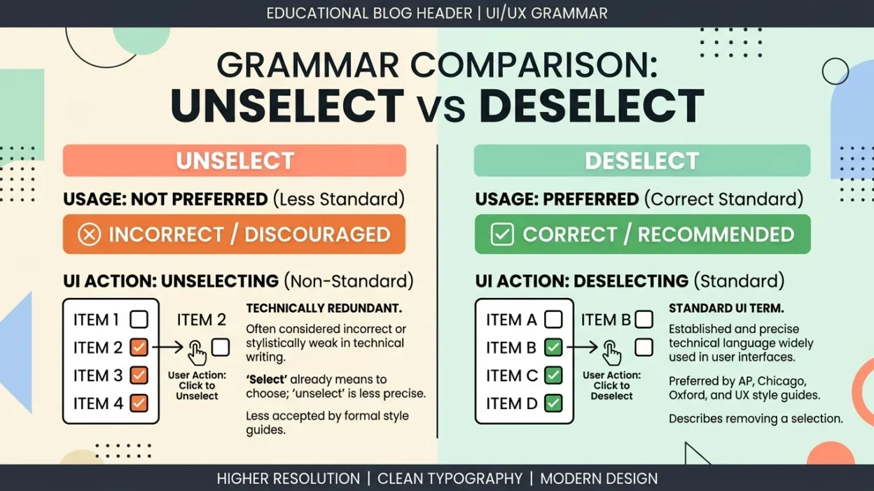 unselect or deselect