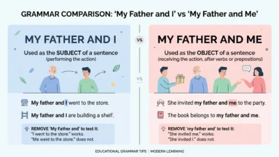 my father and i or my father and me
